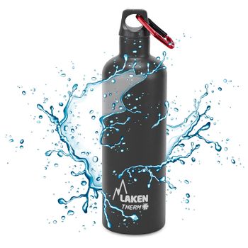 Laken Futura - Botella Térmica De Boca Estrecha 0.5l En Acero Inoxidable. Negro