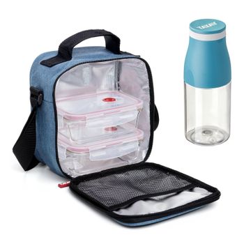 Tatay Kit Bolsa Térmica Porta Alimentos Urban Glass Y Botella Urban Drink, Denim Blue