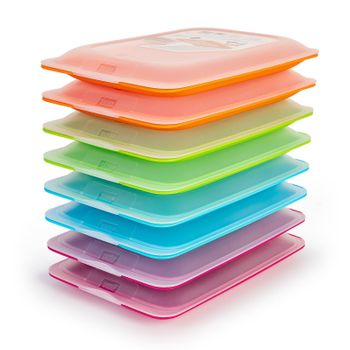 Tatay Fresh - Set De 8 Recipientes Porta Embutidos Y Alimentos. Colores Básicos