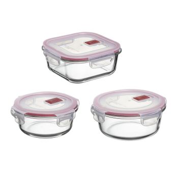 Tatay Cook & Eat - Set De 3 Recipientes En Vidrio Borosilicato. Aptos Horno