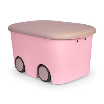 Plastiken Multibox Kids - Caja De Ordenación Multiusos Infantil 45l Con Ruedas. Rosa