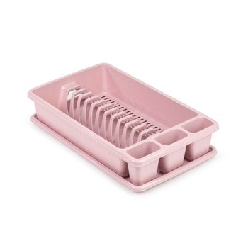 Plastic Forte - Escurreplatos Rectangular Mediano Con Bandeja. Rosa