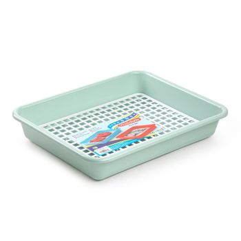 Plastic Forte - Bandeja Rectangular Para Descongelar Alimentos Con Rejilla. Verde