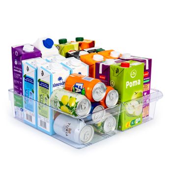 Plastic Forte - Doble Organizador De Latas Rectangular Para Nevera