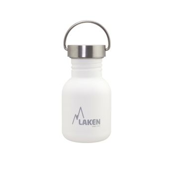 Laken Basic Steel Vintage - Botella De Agua 0.35l En Acero Inoxidable Con Asa. Blanco