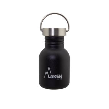 Laken Basic Steel Vintage - Botella De Agua 0.35l En Acero Inoxidable Con Asa. Negro