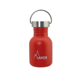 Laken Basic Steel Vintage - Botella De Agua 0.35l En Acero Inoxidable Con Asa. Rojo