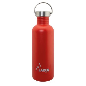 Laken Basic Steel Vintage - Botella De Agua 1l En Acero Inoxidable Con Asa. Rojo
