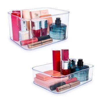 Torre De Almacenamiento De Maquillaje Con 4 Cajones De Plástico - L 16.5 X  A 17.5 X H 12.5 Cm - Transparente con Ofertas en Carrefour