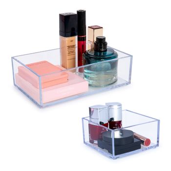 Plastic Forte - Set De 2 Cajones Multiusos Organizadores De Cosmética. Transparentes