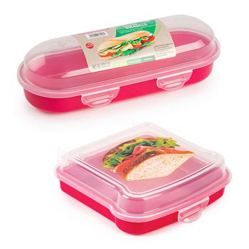 Plastic Forte - Bandeja Rectangular para Descongelar Alimentos con Rejilla.  Rosa