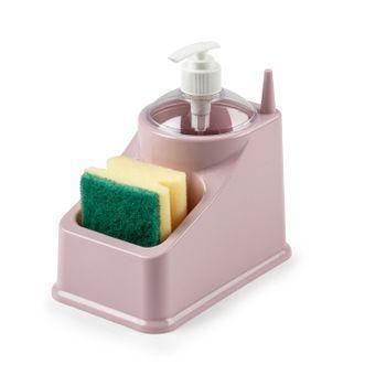 Plastic Forte - Estropajero De Cocina Square Con Dosificador. Rosa