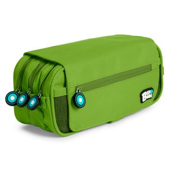 Grafoplás - Estuche Portatodo Triple Con Solapa Para Material Escolar. Verde