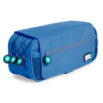 Grafoplás - Estuche Portatodo Triple Con Solapa Para Material Escolar. Azul