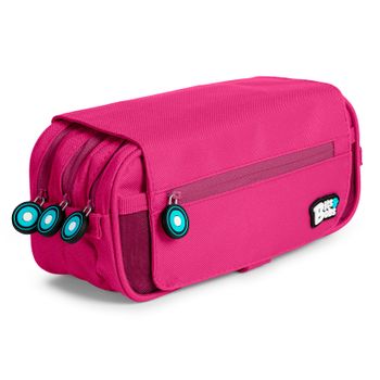 Grafoplás - Estuche Portatodo Triple Con Solapa Para Material Escolar. Magenta