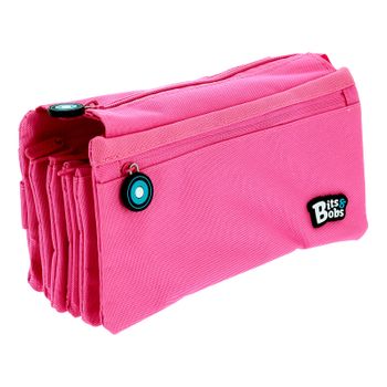 Grafoplás - Estuche Portatodo Cuádruple De Alta Capacidad Para Material Escolar. Rosa