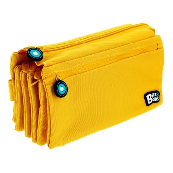 Grafoplás - Estuche Portatodo Cuádruple De Alta Capacidad Para Material Escolar. Amarillo