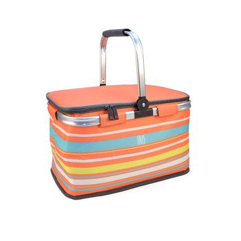 Iris Summer - Cesta De Picnic De 20l Plegable Con Asa. Coral