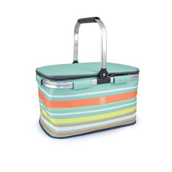 Iris Summer - Cesta De Picnic De 20l Plegable Con Asa. Menta