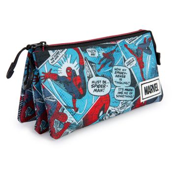 Marvel Spiderman - Estuche Escolar Triple Portatodo Con 2 Cremalleras. Brush