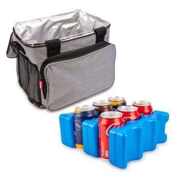 Urban Food Picnic - Bolsa Térmica 11l Color Denim Grey Con 3 Enfriadores De Latas