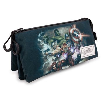 Marvel Los Vengadores - Estuche Escolar Triple Portatodo Con 2 Cremalleras. Troupe