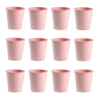 Plastic Forte - Lote De 12 Vasos De Agua De 120 Ml Reutilizables. Ideal Fiestas. Rosa