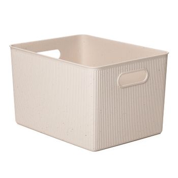 Tatay Ecohome - Cesta De Ordenación Rectangular Tamaño Xl De 22l Baobab. Beige