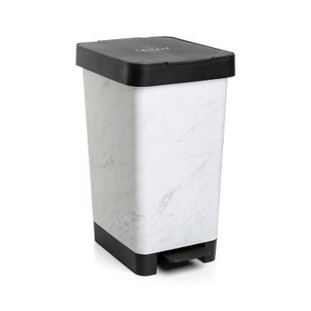 Cubo De Basura Con Pedal Hierro Y Bambú Five Natureo 29x36x65 Cm 30l Blanco  con Ofertas en Carrefour