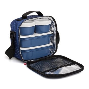 Tatay Urban Food Casual - Bolsa Térmica Porta Alimentos 3l Con Recipientes, Dots Azul