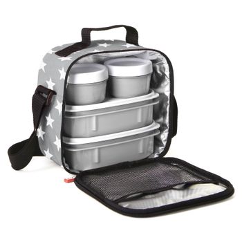 Tatay Urban Food Casual - Bolsa Térmica Porta Alimentos 3l Con Recipientes, Stars Grey