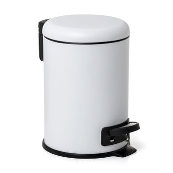 Tatay Nordic - Cubo De Baño Con Pedal Y Cubeta Interior Extraíble 3l, Blanco