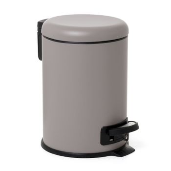 Tatay Nordic - Cubo De Baño Con Pedal Y Cubeta Interior Extraíble 3l, Taupé