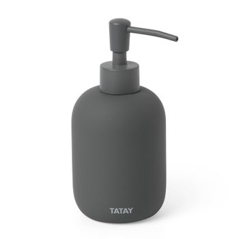 Tatay Soft - Dosificador De Jabón En Cerámica Con Tacto Suave. Gris Antracita