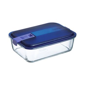 Luminarc Easy Box - Recipiente Rectangular 1.97l Vidrio Hermético Con Valvula