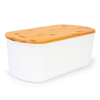 Ibili - Panera Con Tabla De Corte Incorporada En Bambú. Blanco