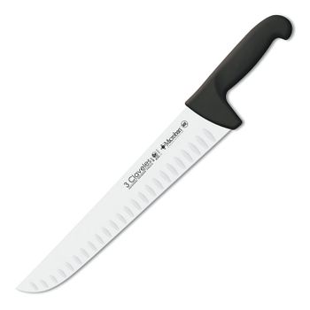 3 Claveles Proflex - Cuchillo Profesional Carnicero Alveolado 30 Cm Microban. Negro