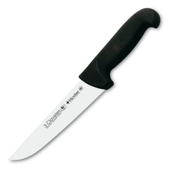 3 Claveles Proflex - Cuchillo Profesional Carnicero Ancho 20 Cm Microban. Negro