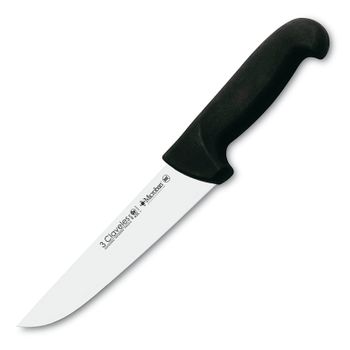 3 Claveles Proflex - Cuchillo Profesional Carnicero Ancho 18 Cm Microban. Negro