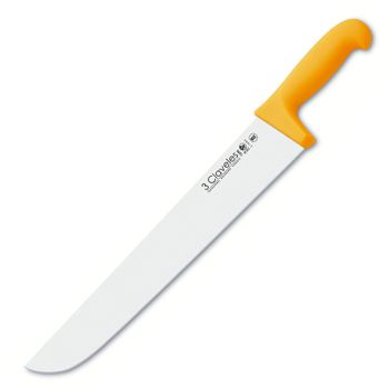 3 Claveles Proflex - Cuchillo Profesional Carnicero Ancho 36 Cm Microban. Amarillo