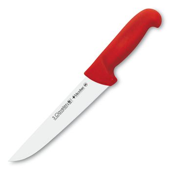 3 Claveles Proflex - Cuchillo Profesional Carnicero Ancho 20 Cm Microban. Rojo