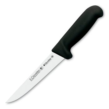 3 Claveles Proflex - Cuchillo Profesional Deshuesador Ancho 18 Cm Microban. Negro