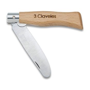 3 Claveles - Navaja Plegable De 7cm Con Punta Roma Y Bloqueo De Hoja. Mango Madera De Haya