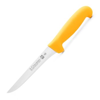 3 Claveles Proflex - Cuchillo Profesional Deshuesador Estrecho 15 Cm Microban. Amarillo