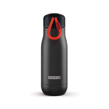 Zoku Col - Botella Térmica De 0.35l En Acero Inoxidable De Doble Pared. Negro