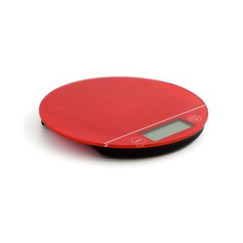 Quid - Báscula Digital Redonda, Capacidad 5 Kg, Rojo