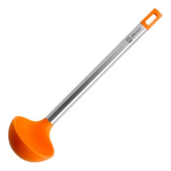 Bra Efficient - Cucharón De Silicona Con Mango En Acero Inoxidable. Naranja