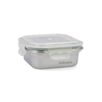 Bidasoa Mi Planeta - Recipiente Cuadrado 0.5l En Acero Inoxidable. Apto Horno