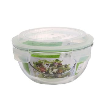 Glasslock Bowl - Ensaladera Hermética Redonda Con Tapa De 2l En Vidrio Templado