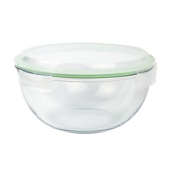 Glasslock Bowl - Ensaladera Hermética Redonda Con Tapa De 4l En Vidrio Templado